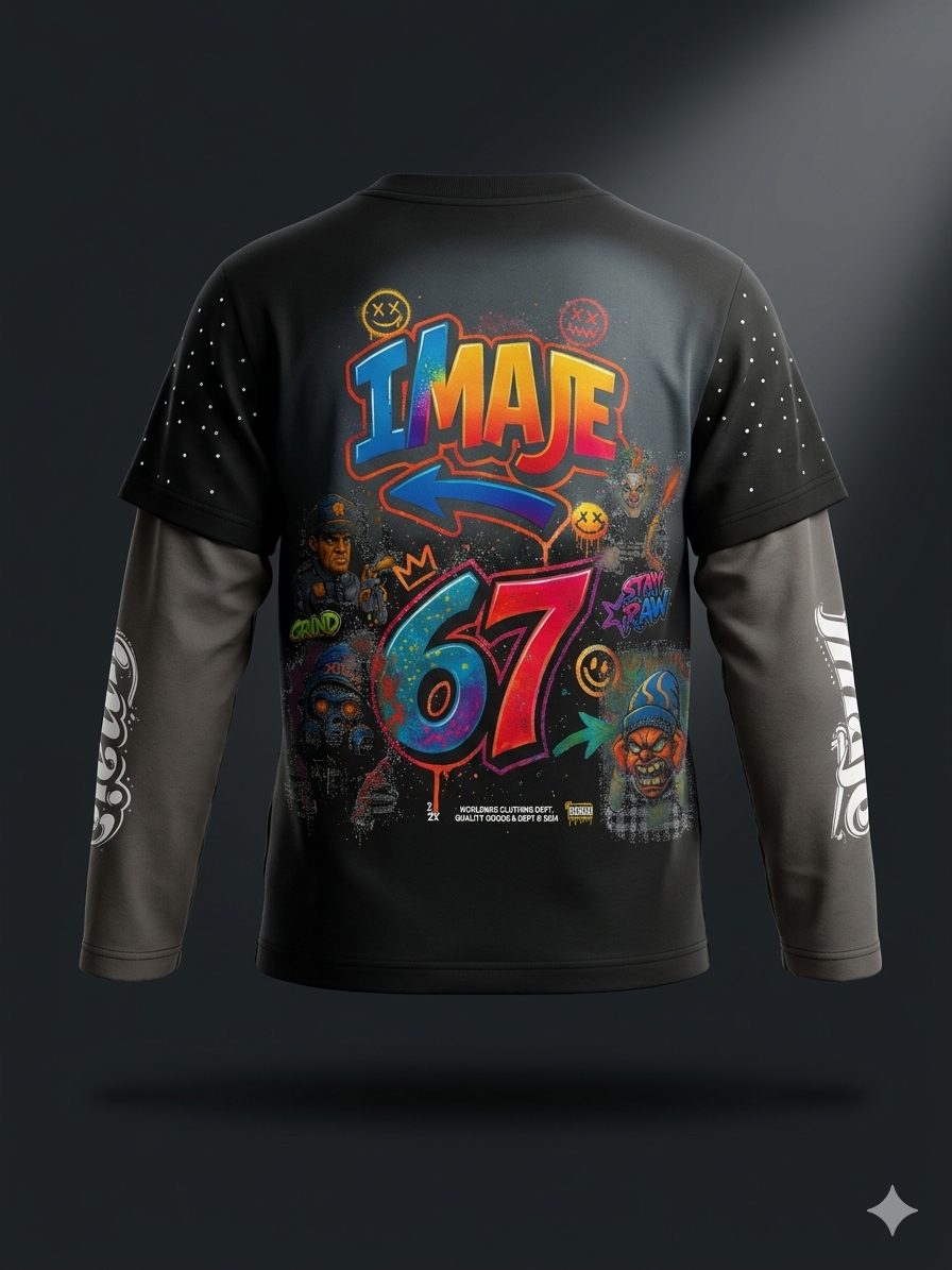 IMAJÉ Authentics Kids Fast Life Long Sleeve Tee - Gray