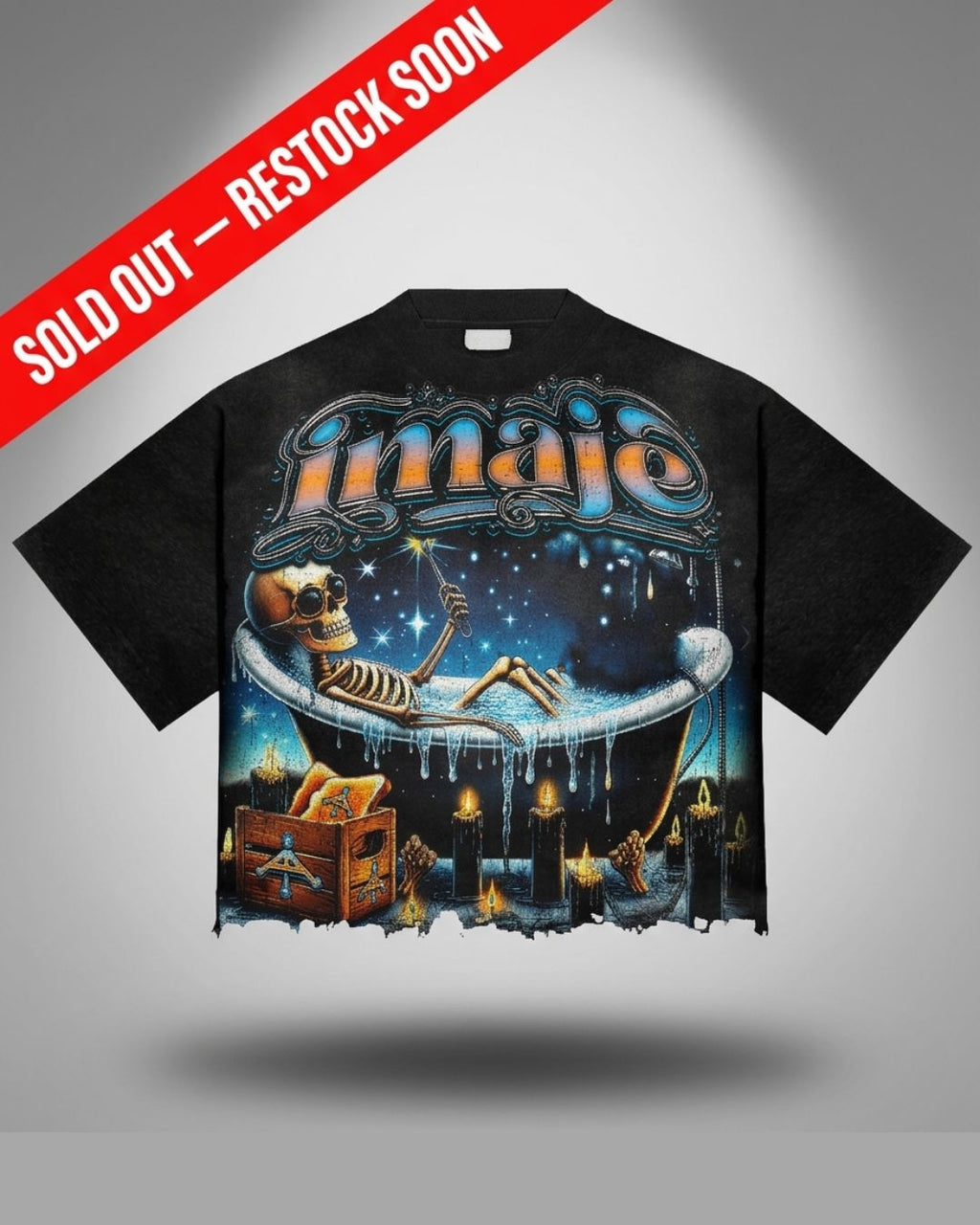 IMAJÉ Authentics Gonna Be A Cold Summer Graphic Crop Tee - Black