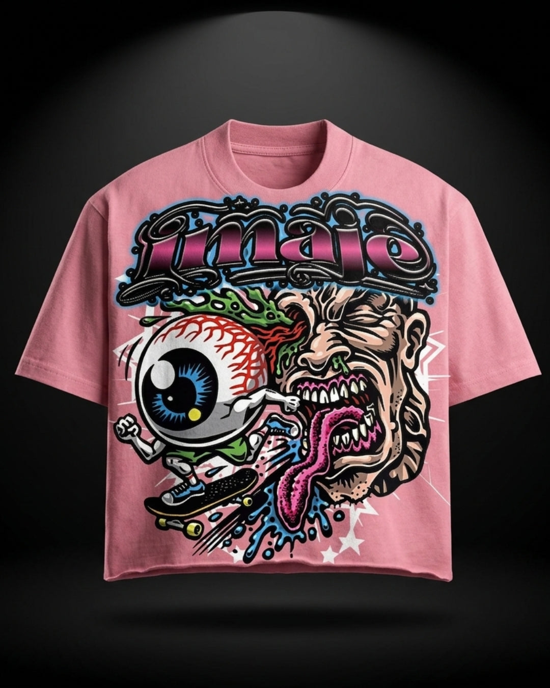 IMAJÉ Authentics “Normal Is An Illusion” Monster Skater Tee – Pink