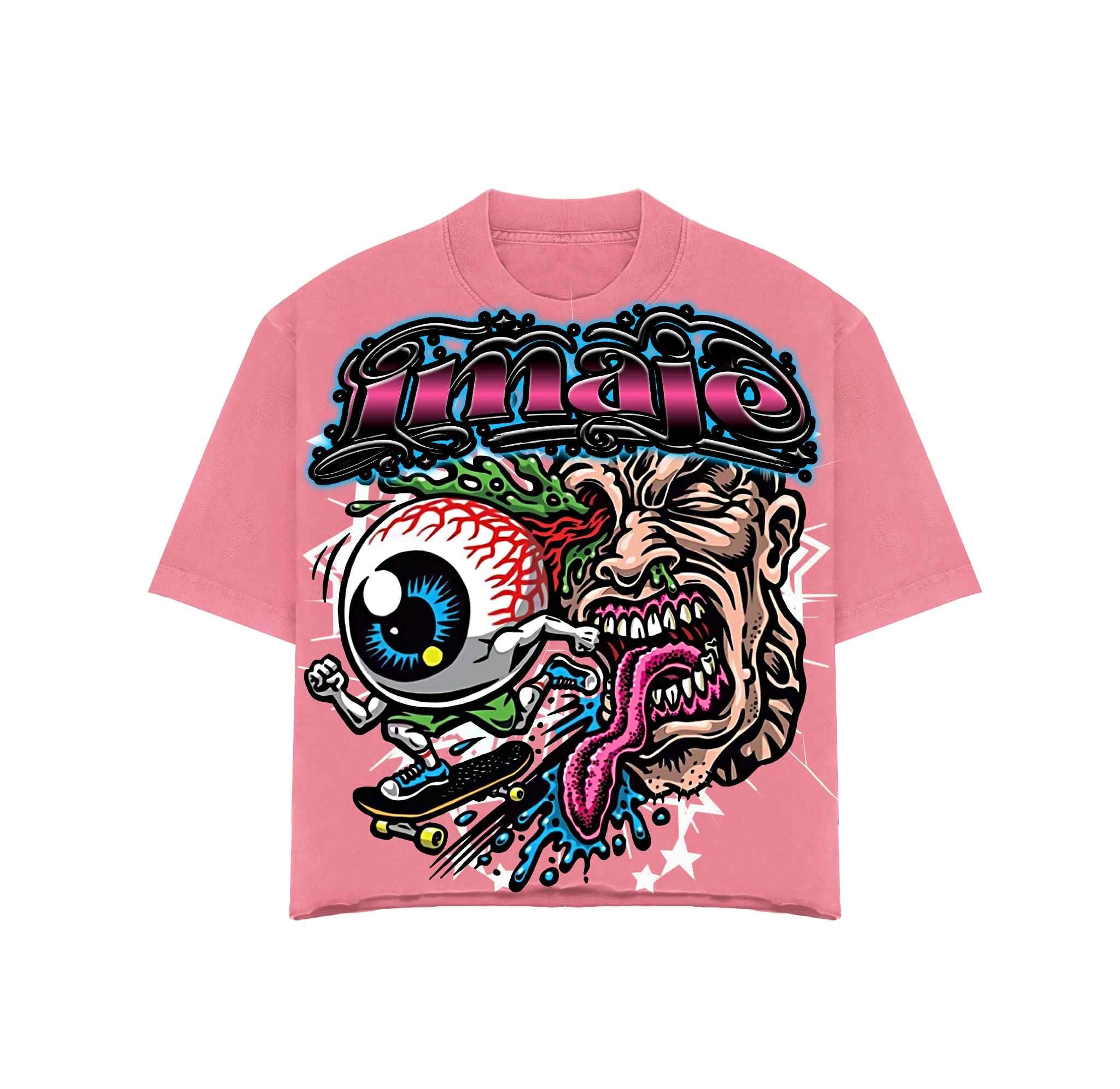Imaje “Normal Is An Illusion” Monster Skater Tee – Pink